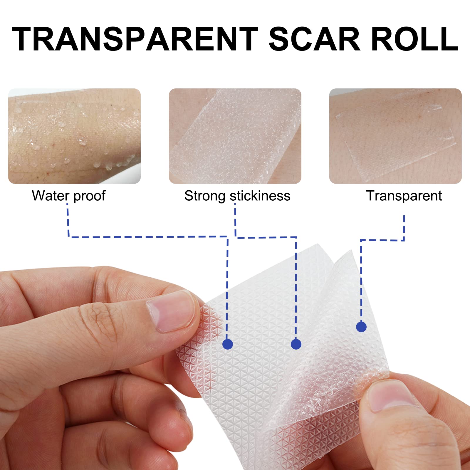Silicone Scar Sheets (1.6    x 120   ), Clear Gel Silicone Scar Tape, Invisible Medical Grade Scar Silicone Strips, Transparent