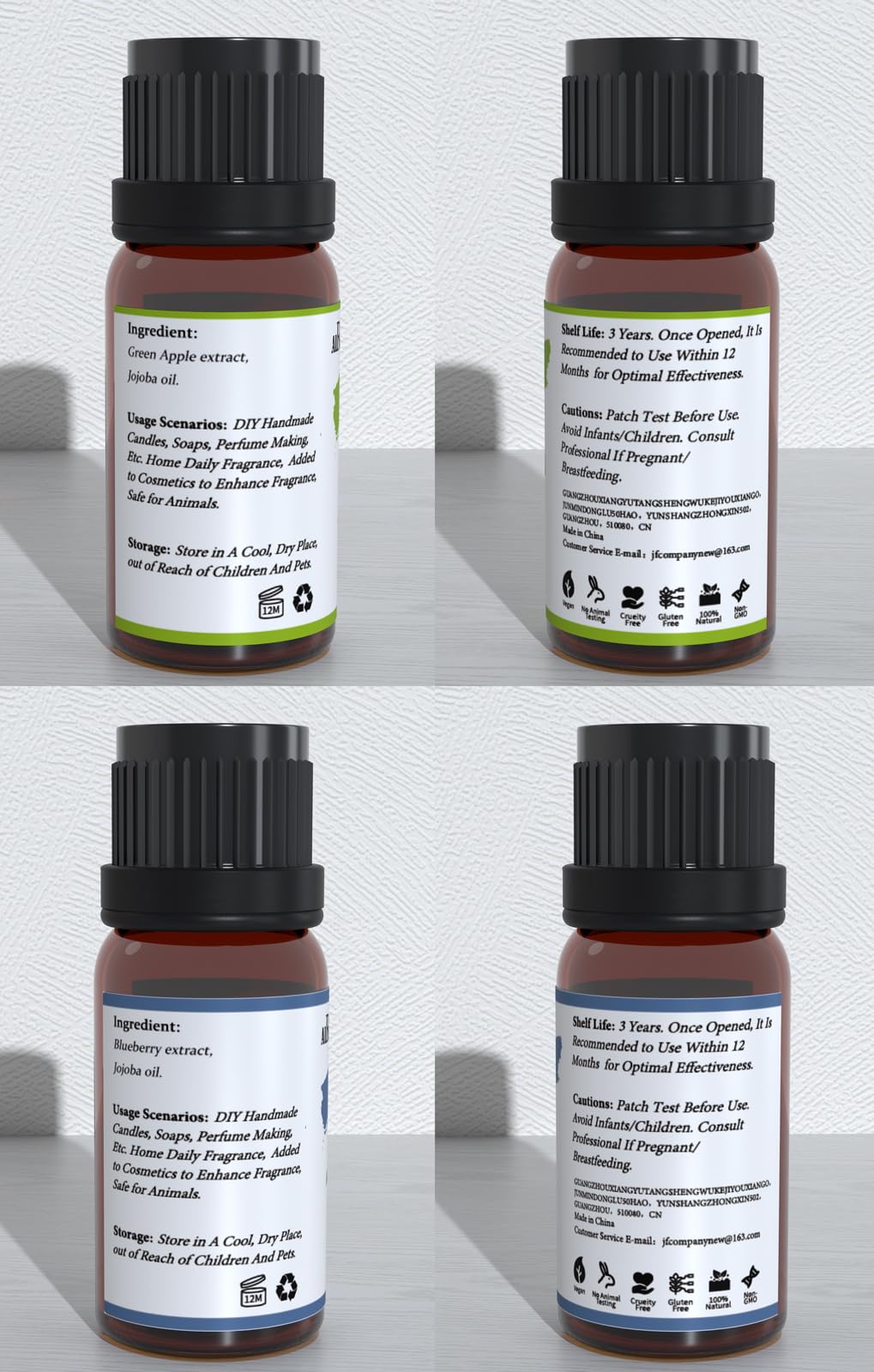 Refreshing Fruit Fragrance Oil Set - Essential Blends for Diffusers, Candle & Soap Making - Includes Peach, Pear, Pineapple, Gre