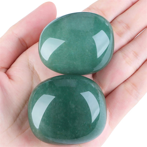 YATOJUZI 1.6''-2'' Green Aventurine Natural Crystals and Healing Stones Worry Stones Polished Rocks Green Gemstones Palm Stone f