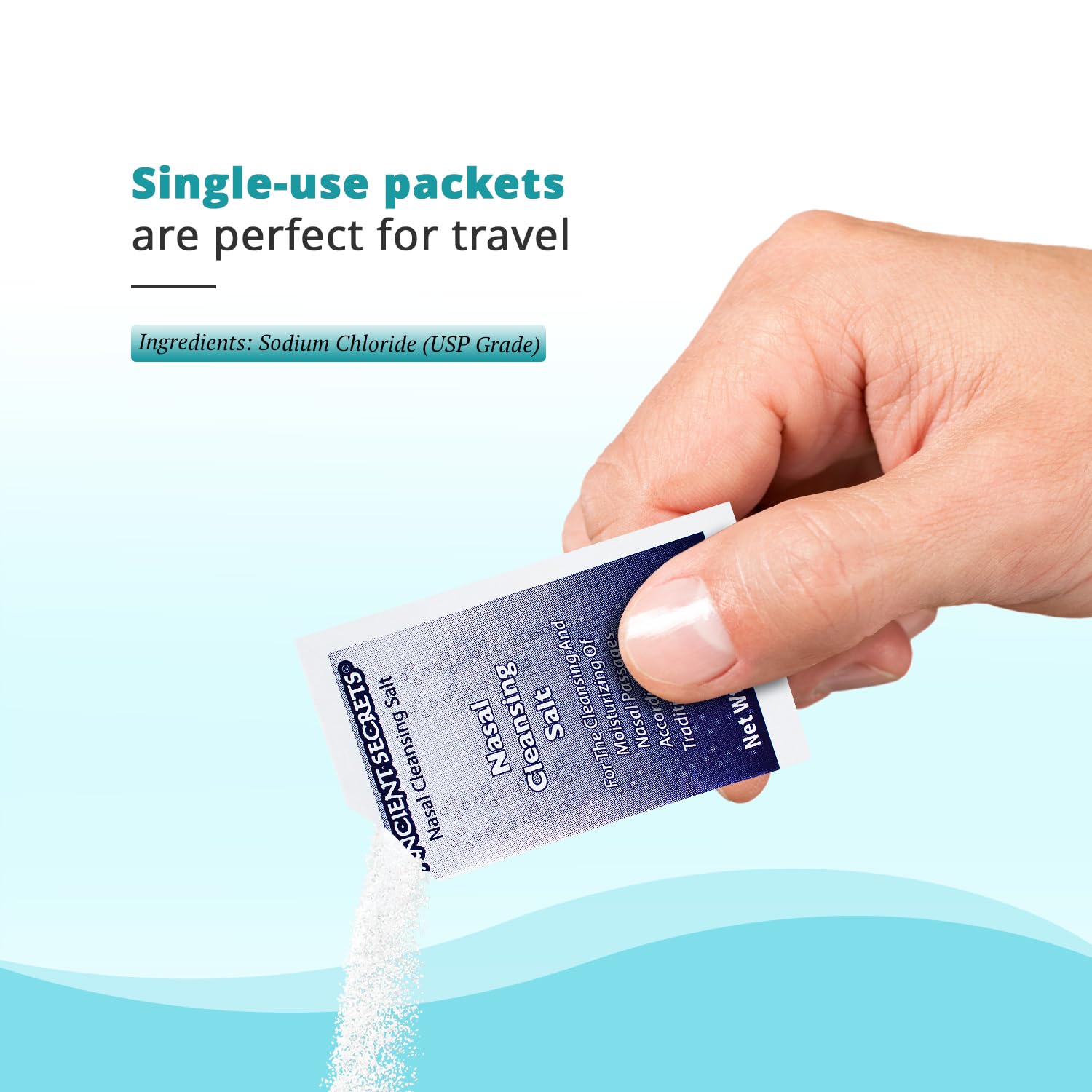 Ancient Secrets Neti Pot Salt - 41 Pre-Measured Packets of Nasal Cleansing Salt for The Neti Sinus Irrigation System, 2g Ea