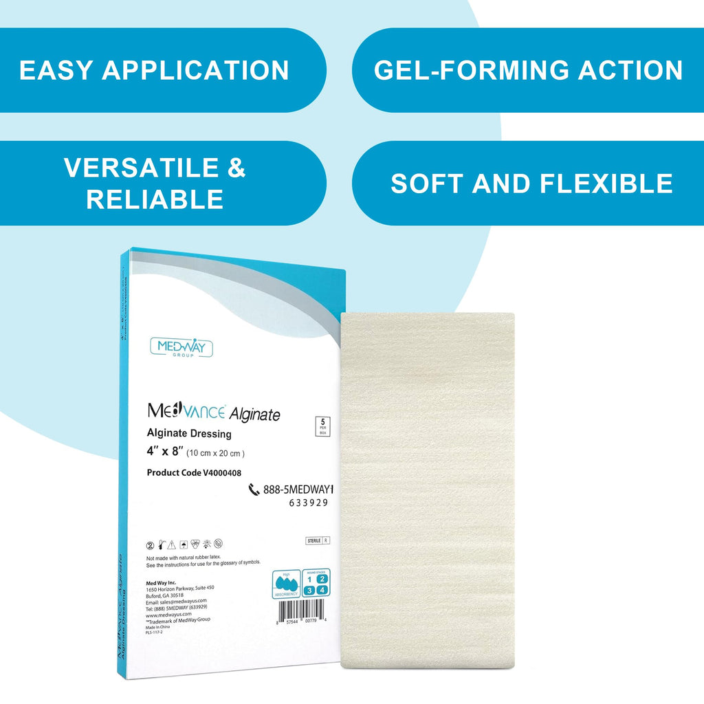 MedVance TM Alginate - Calcium Alginate Dressing 4x8 Box of 5 dressings