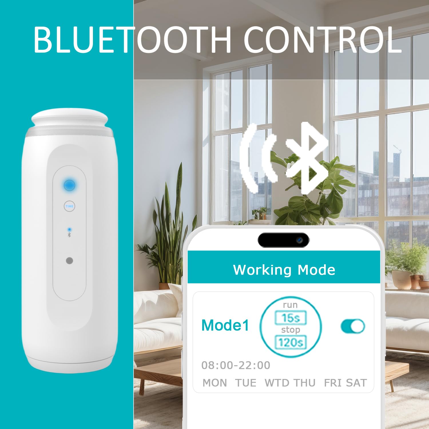 Plug in Waterless Diffuser 500 Sq Ft Coverage Hotel Collection Diffuser with Bluetooth App/Buttons Long Lasting Wall Diffuser wi