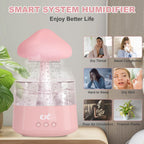 Cloud Rain White Noise Humidifier, Rain Water Drip Diffuser Humidifiers Waterfall Lamp Mushroom Air Humidifier Aromatherapy Esse