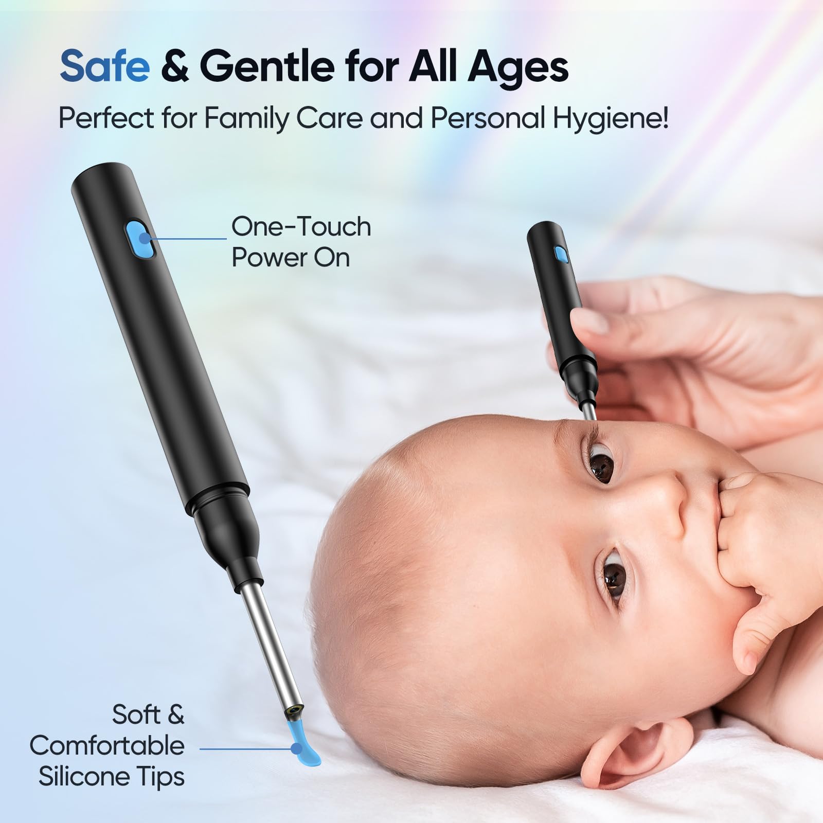 Ear Wax Removal Tool Camera with 8 Kits & 5 Ear Spoon, Ear Cleaner with Camera 1080P HD, Earwax Removal Kit with 6 LED Lights, E