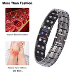JEROOT Magnetic Bracelets for Men, Pure Titanium Double Row Strong Magnets (3500Gauss Per Magnet) Bracelet, Men's Bracelet with