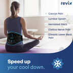 REVIX Large Ice Pack for Back Discomfort Relief with Double Compression, Reusable Gel Lower Back Wrap Ice Brace for Lumbar, Scia