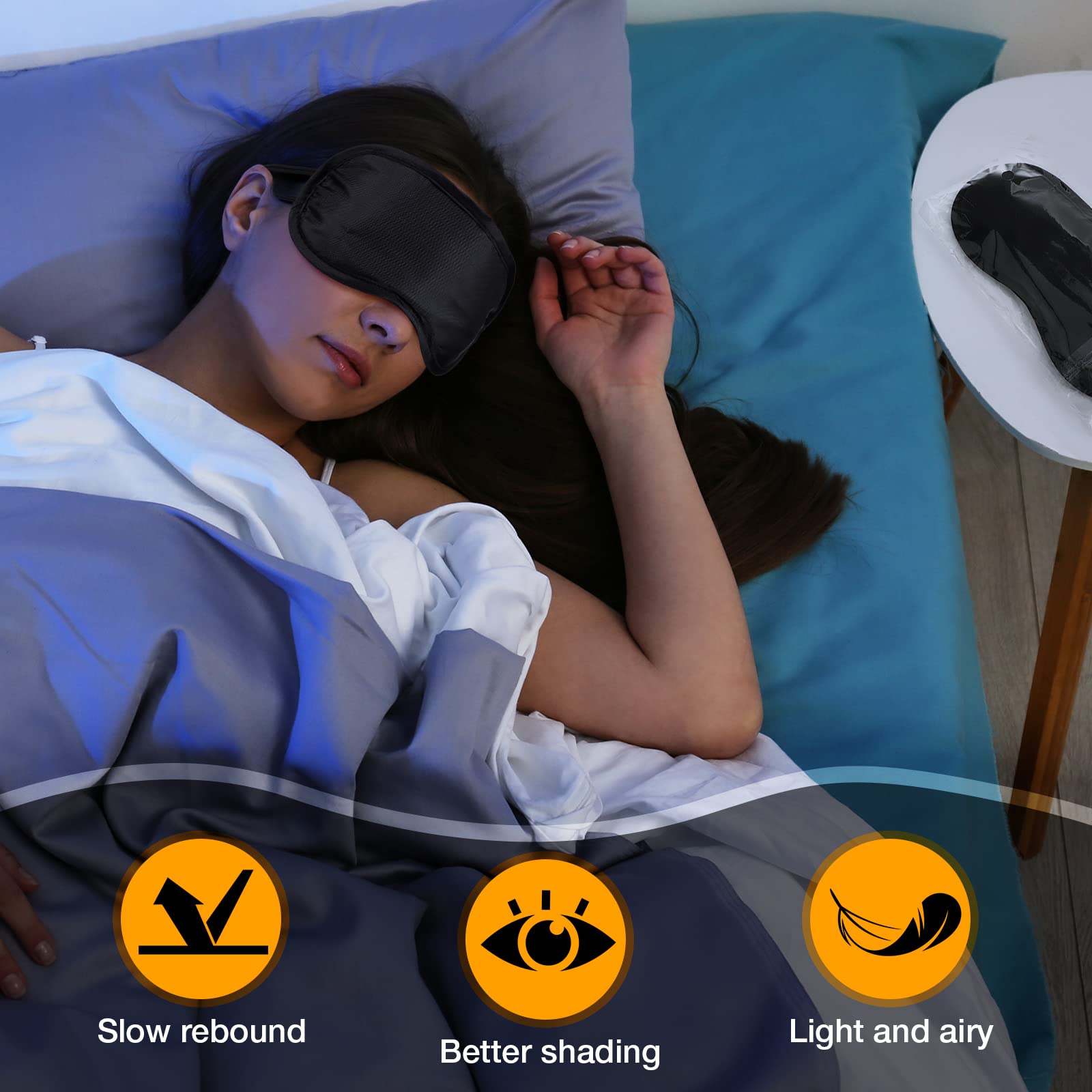 200 Pcs Eye Mask Sleeping Blindfold Eye Cover with Adjustable Strap for Games Party Team Building Travel Individually Wrapped Sl
