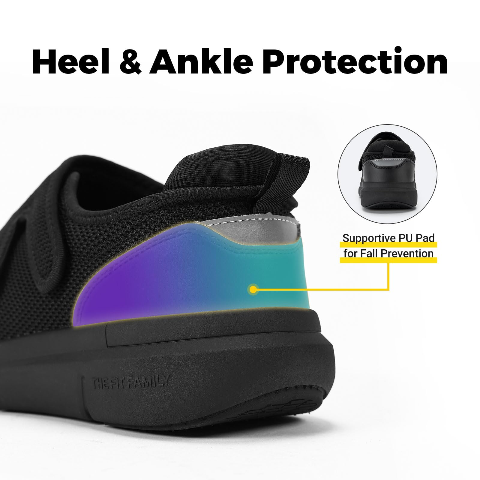 FitVille Diabetic Shoes for Men Extra Wide Width Orthopedic Slip-on Fall Prevention Walking Shoes Adjustable Closure with Arch S