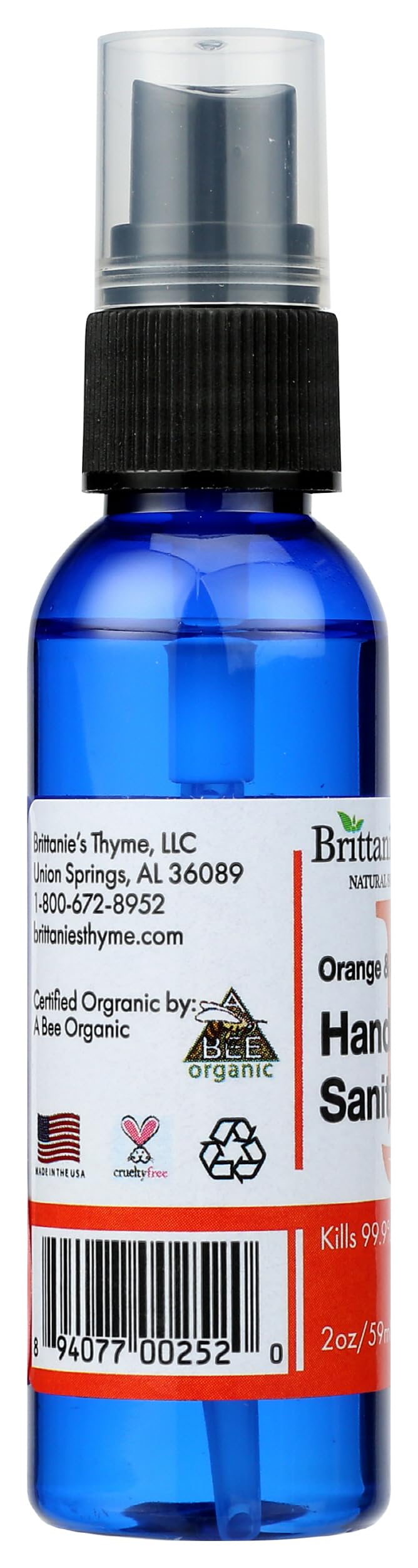 Brittanies Thyme Organic Orange Hand Sanitizer, 2 OZ