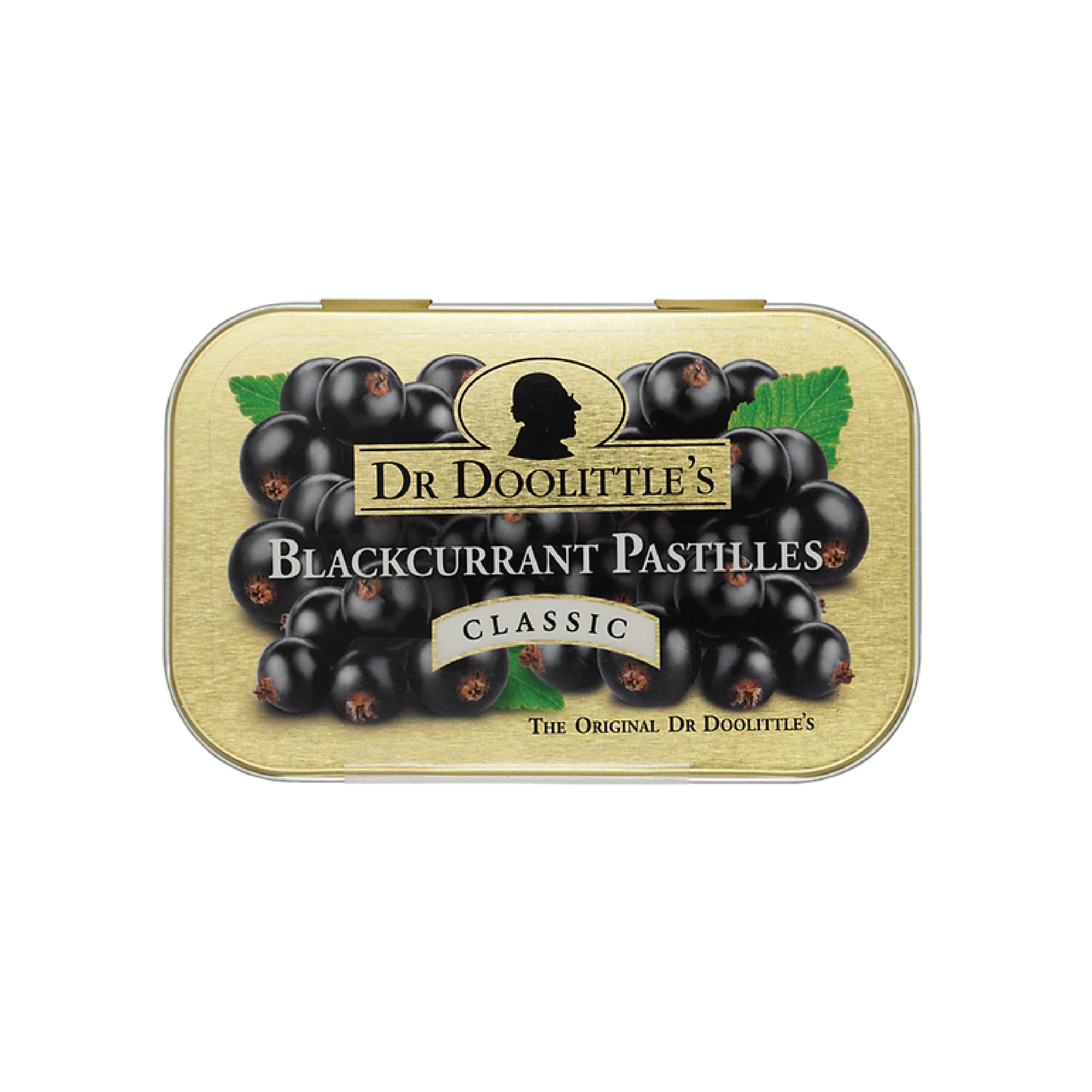 Dr. Doolittles Classic Soft Fruit Pastilles for Voice and Throat, Blackcurrant Flavor, 2.12 Ounce Tin, approximately 25 Count Pa