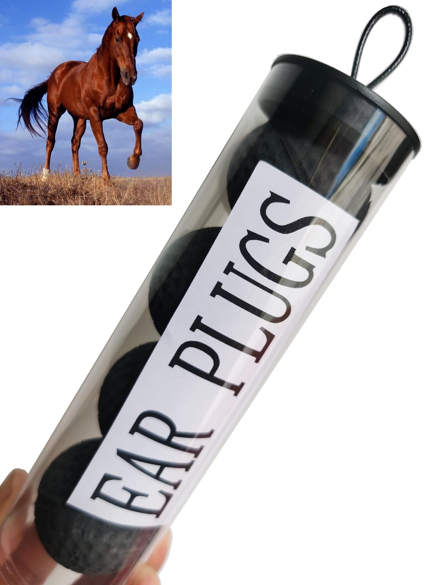 SHUYUE Ear Plug for Horses Foam Ear Plugs Ball tack and Supplies Horse Classic Equine Ear Plugs (Black, One Size)