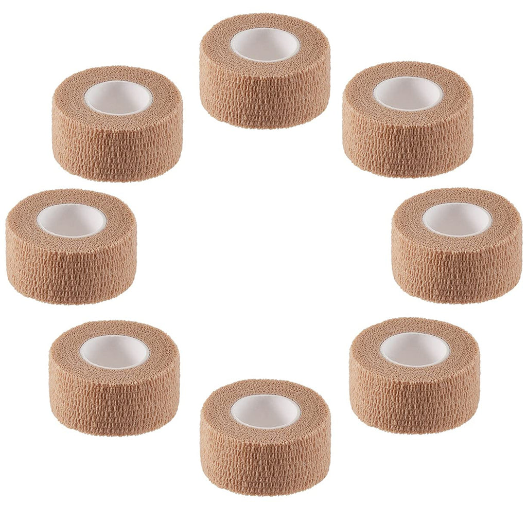 Self Adhesive Elastic Bandage Wrap - Pack of 8 Rolls 1 x 5 Yards Stretch Self-Adherent Cohesive Wrap Bandages First Aid Tape for