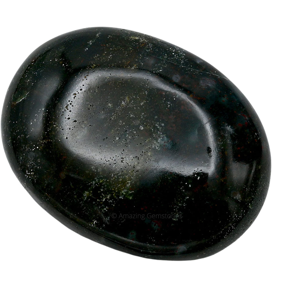 Bloodstone Crystals and Healing Stones - Large Palm Stone Crystals Piedra - Crystal for Good Luck, Balanced Positive Energy, Med