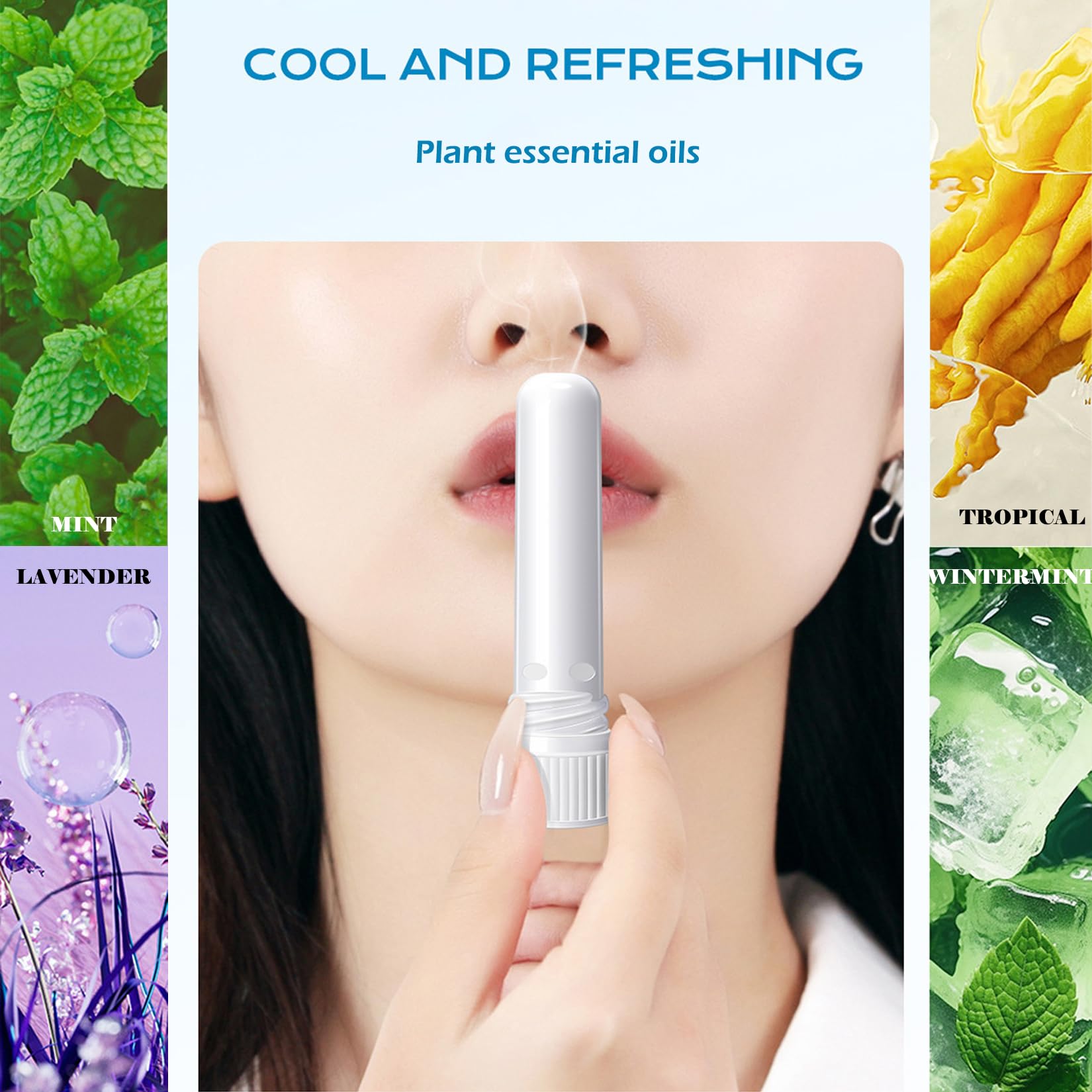 AZHAIBUQI Nasal Stick, Portable Nasal Stick for Daily Refreshing, Pure and Natural Ingredients (4 Packs/1 PC)