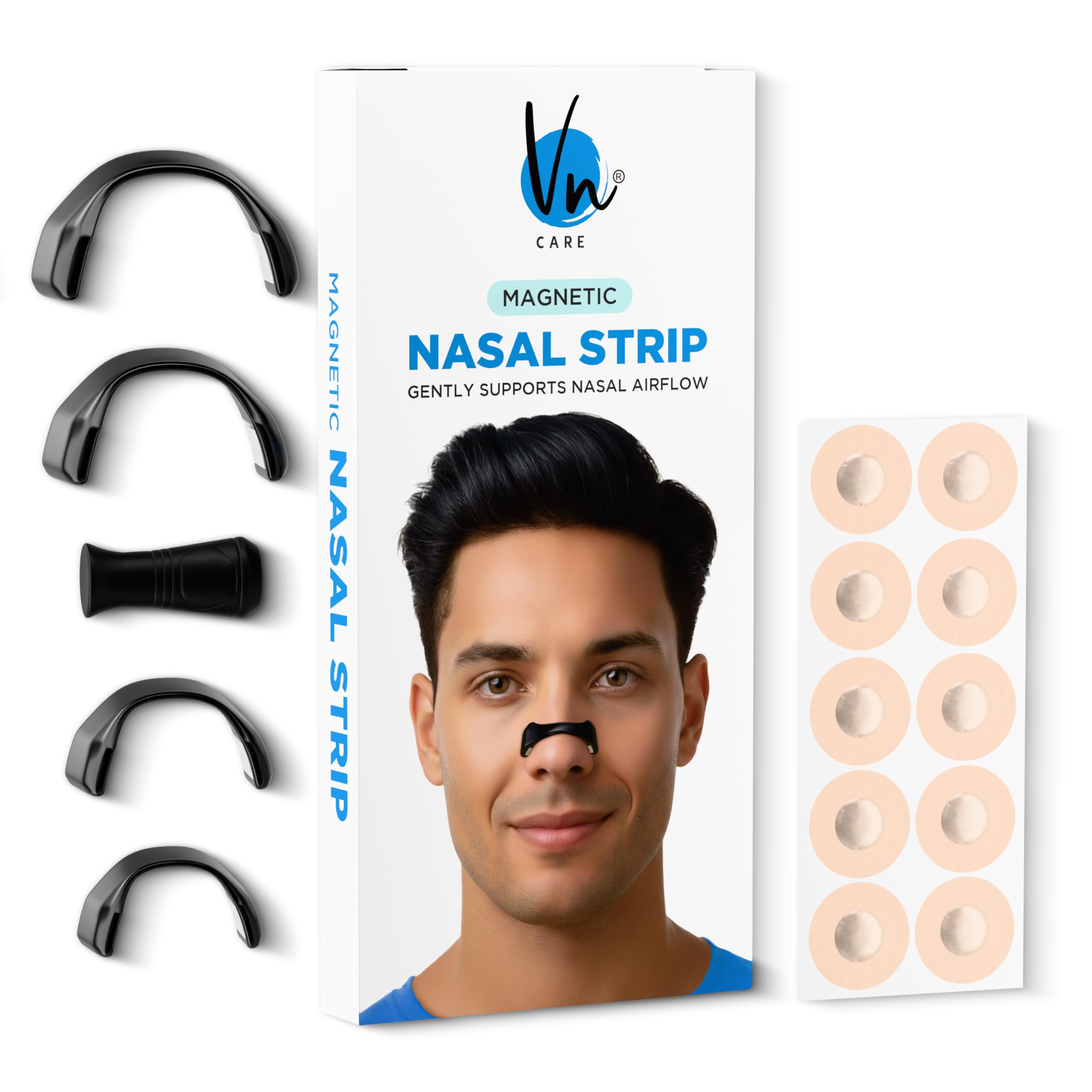 Vn Care Magnetic Universal Nasal Strips | Breathing Nasal Strip | Anti Snoring Nose Clip | Skin Safe Sleep Nasal Strips | Nasal 