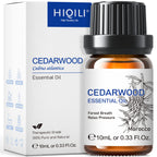 HIQILI Cedarwood Essential Oil (0.33Fl Oz), 100% Natural Therapeutic Grade, for Hair & Skin Care, Soap Making, Add to Diffusers,