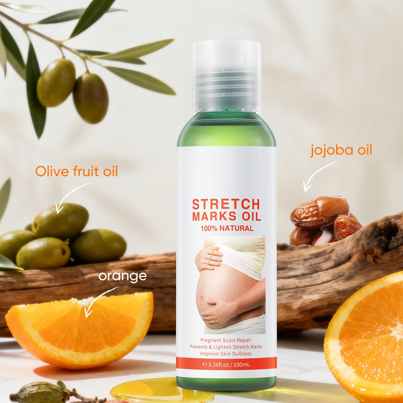 Stretch Marks Massage Oil for Women,Body Oil Serum for Scars and Stretch Marks | Face and Body Moisturizer for All Skin Types(10