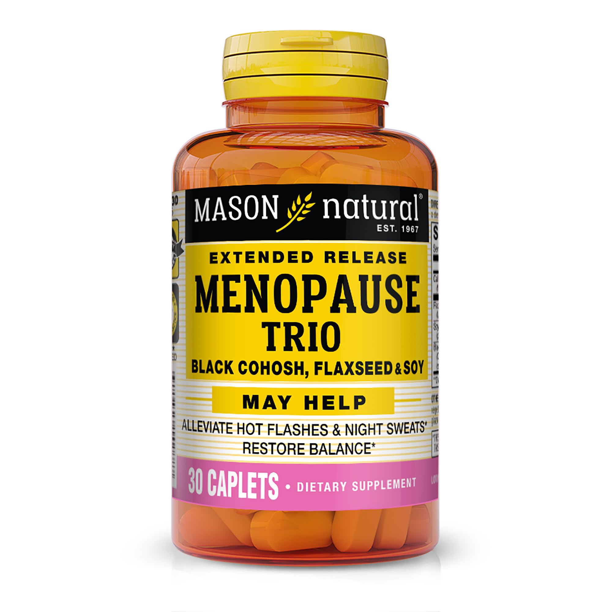 Mason Natural Menopause Trio: Black Cohosh, Flaxseed, & Soy (Extended Release) - May Alleviate Hot Flashes & Night Sweats*, Supp