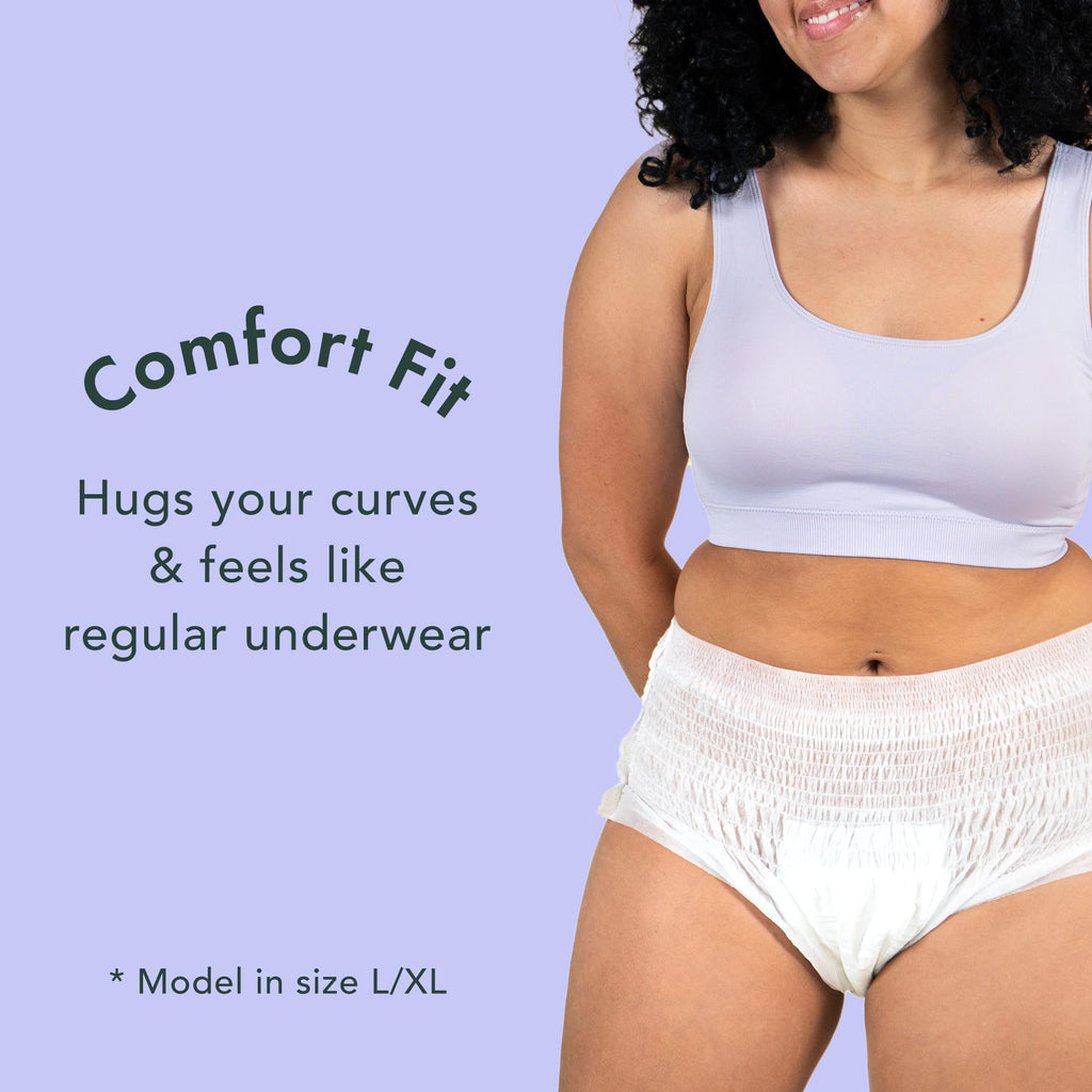Rael Disposable Underwear for Women, Organic Cotton Cover - Postpartum Essentials, Leak Locker, Unscented, Maximum Coverage (Siz