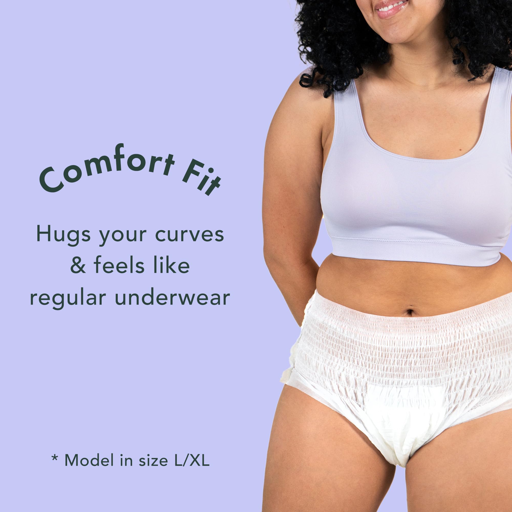 Rael Disposable Underwear for Women, Organic Cotton Cover - Postpartum Essentials, Leak Locker, Unscented, Maximum Coverage (Siz