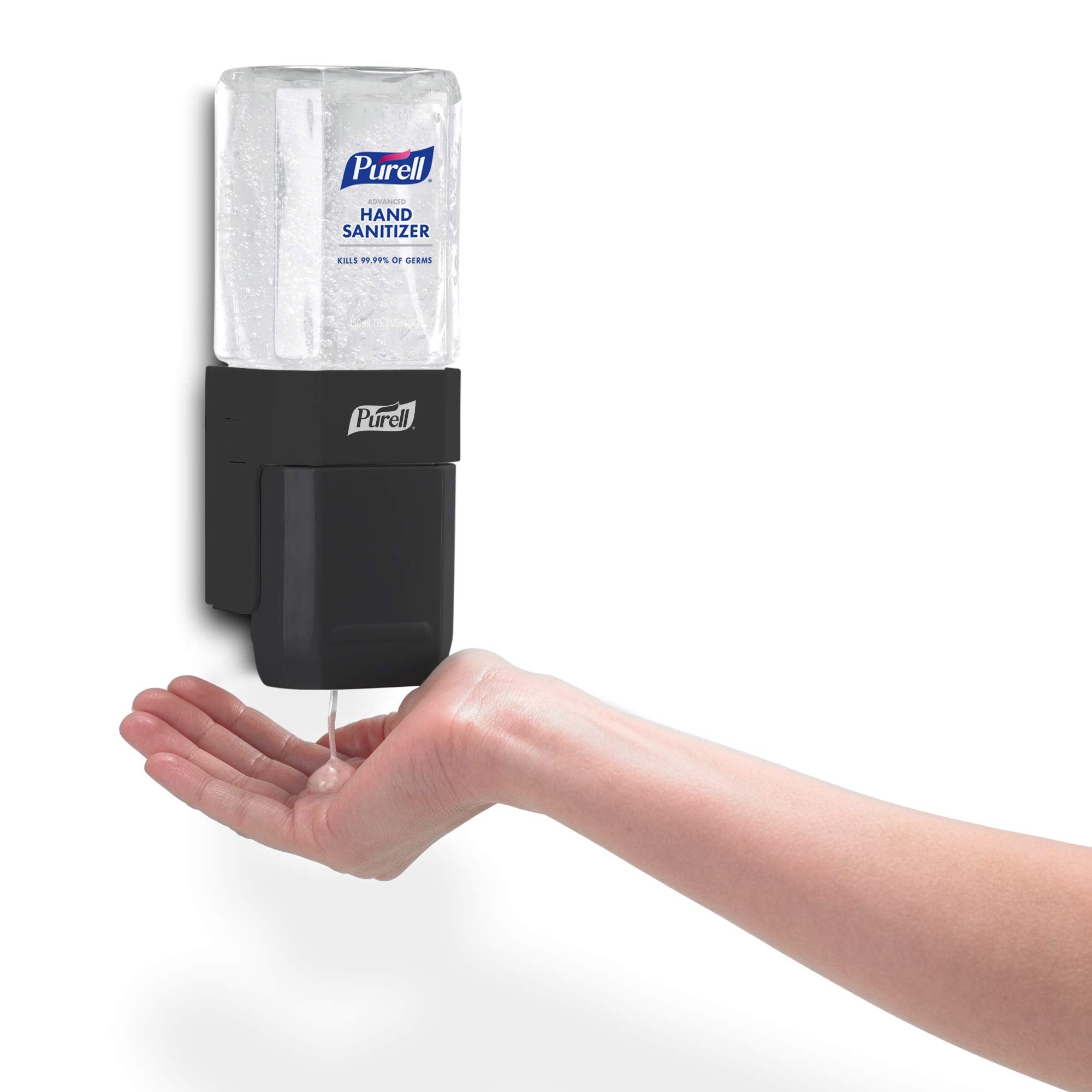 Purell Advanced Hand Sanitizer Gel ES1 Push-Style Hand Sanitizer Dispenser, 450 mL refill bottle (Pack of 6) - 4450-06