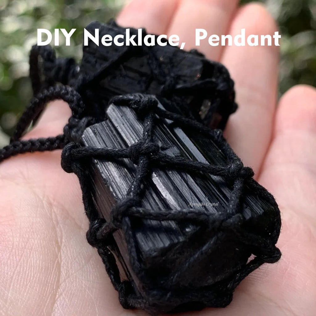 Apengshi Natural Raw Black Tourmaline Crystal 2PCS Healing Rough Black Tourmaline Crystal for Meditation Chakra Balance Tumbling