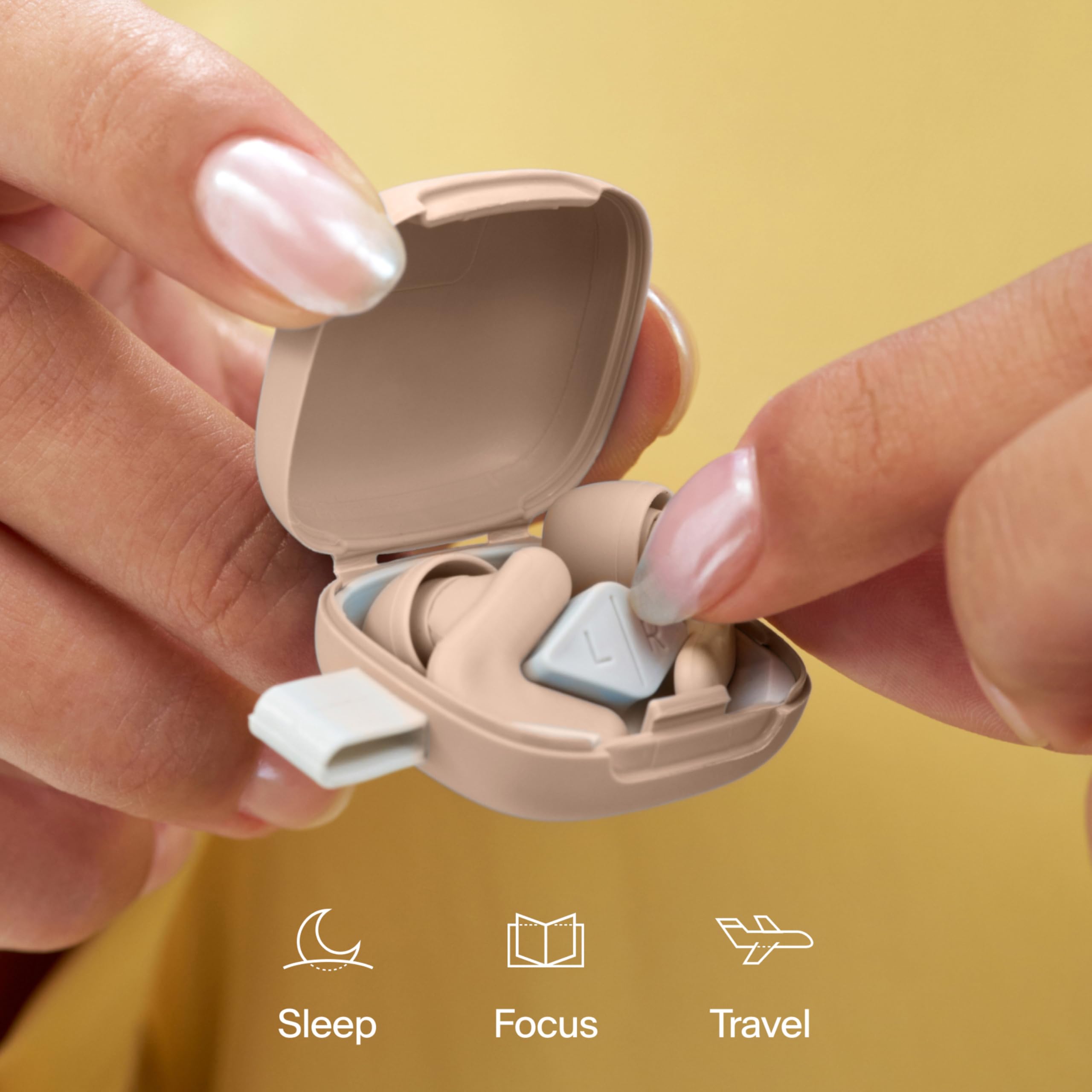 Alpine Silence Earplugs for Sleep, Focus & Travel - V-Shape Snug Fit & Soft Oval Tips - 4 Sizes XS/S/M/L - Comfortable, Reusable