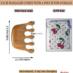 Moreinday Wooden Scalp Massager Comb, Green Sandalwood Handmade Massage Comb for Hair Growth and Scalp Relax, Loc Comb for Siste