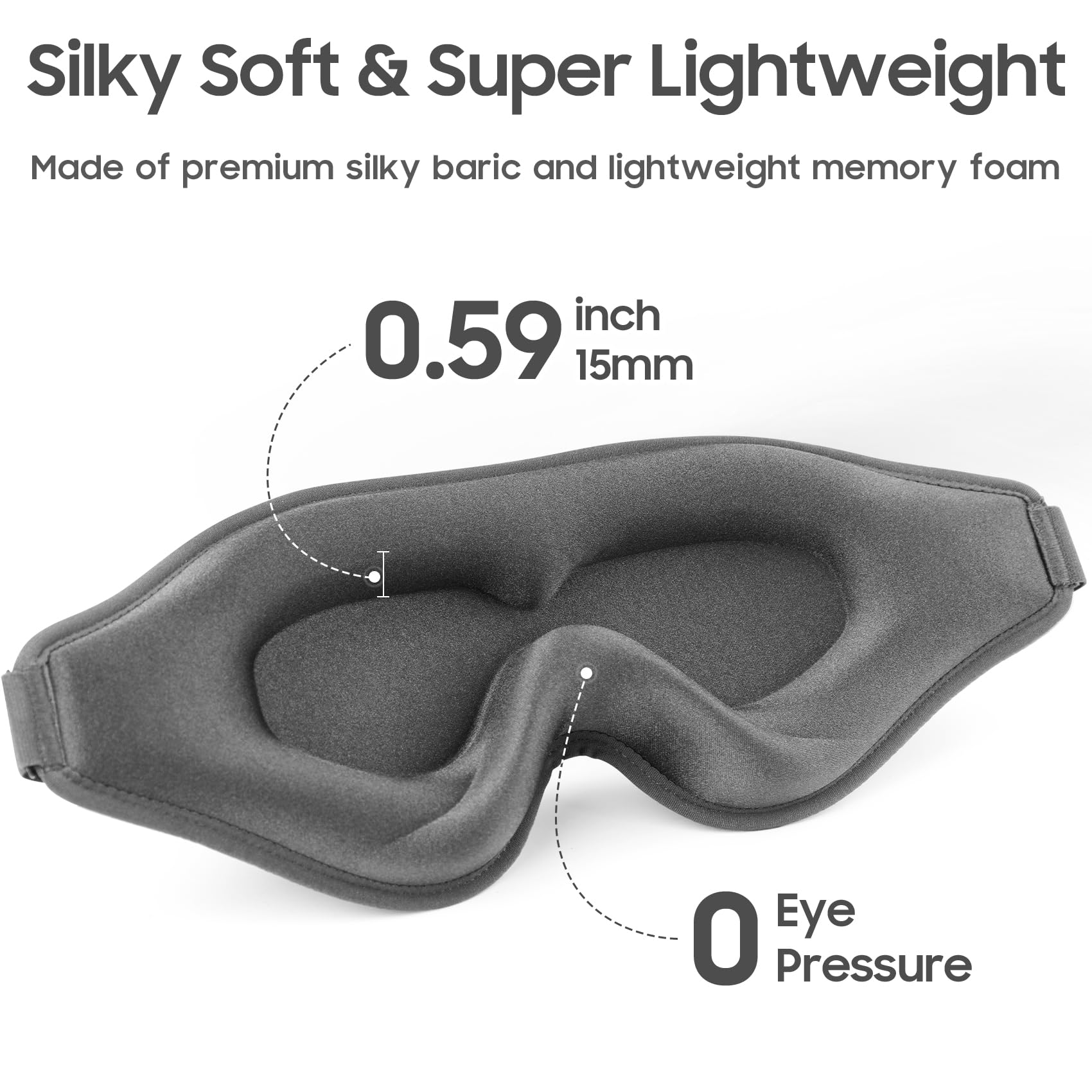 MOEASEii Sleep Mask - Total Blackout 3D Sleeping Mask, Super Lightweight & Silky Soft Eye Mask for Sleeping, Fully Adjustable Fi