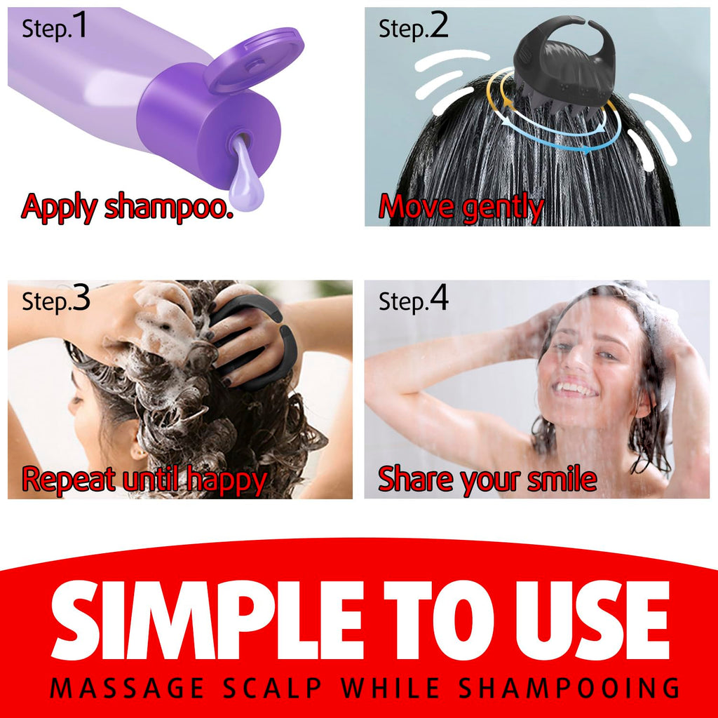Cbiumpro 2-Pack Scalp Massager Hair Shampoo Brush, Scalp Brush, Scalp Scrubber for Dandruff Removal, Ultra Soft Silicone Scalp E
