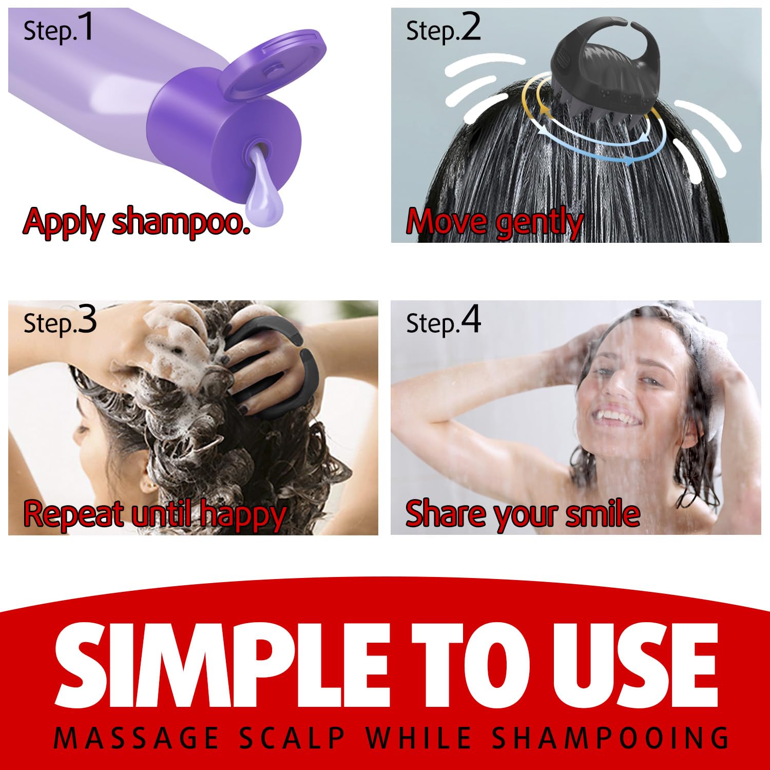 Cbiumpro 2-Pack Scalp Massager Hair Shampoo Brush, Scalp Brush, Scalp Scrubber for Dandruff Removal, Ultra Soft Silicone Scalp E