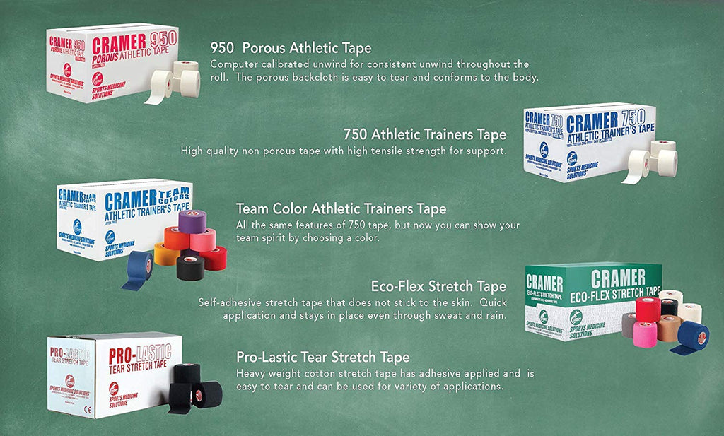 Cramer Eco-Flex Self-Stick Stretch Tape, Cohesive Tape, Flexible Elastic Sports Tape, Athletic Training Supplies, Easy Tear Self