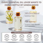 HIQILI Sandalwood Essential Oils, Long-Lasting Scent for Perfume, Diffuser, Soap Making & Candle- 16 Fl Oz