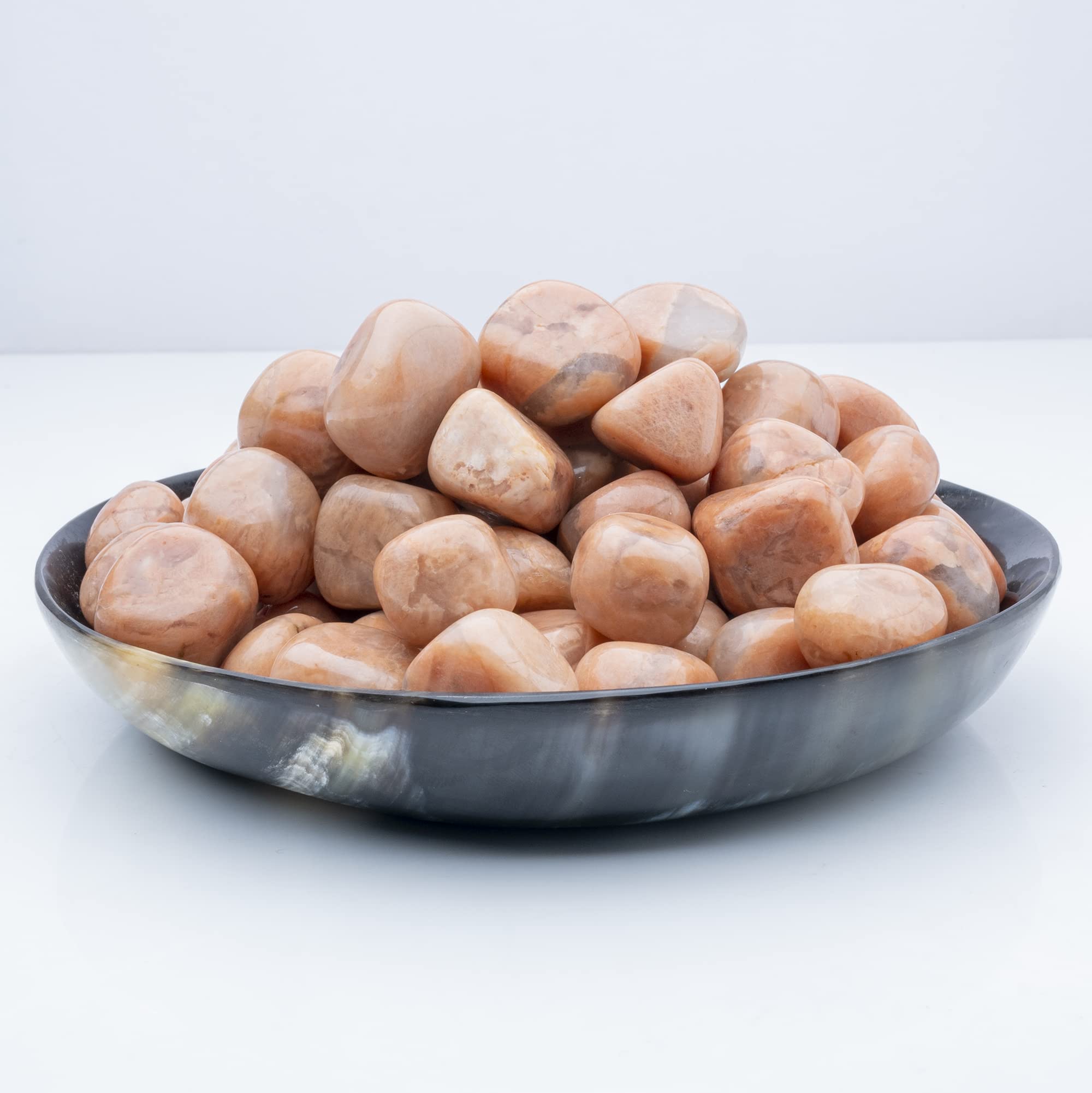 Crocon 1LB Peach Moonstone Tumbled Stones and Crystals bulk 2000+ Carats Natural Crystal Kit for Reiki Healing Crystal Polished,
