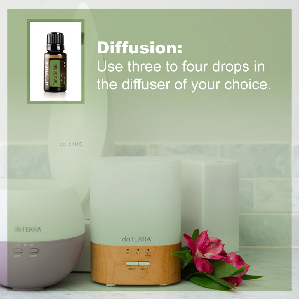 doTERRA - TerraShield Essential Oil Repellent Blend - Outdoor Protection Defense Acts as Effective, Natural Barrier; For Diffusi