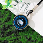 Day Day Up Nebula Pendant Necklace Resin And Crystal Planet Jewelry, Healing Necklace With Lapis Lazuli Adjustable Chain for Men