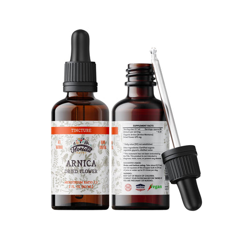 Arnica Tincture, Organic Arnica Extract (Arnica Montana) Dried Flower Herbal Supplement, Non-GMO in Cold-Pressed Organic Vegetab