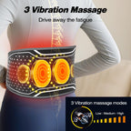 Electric Heating Pad with Massage, Cordless massager for Lower Back, 3 Vibration Modes, 4 Heating Levels, 4000mAh Battery, Porta