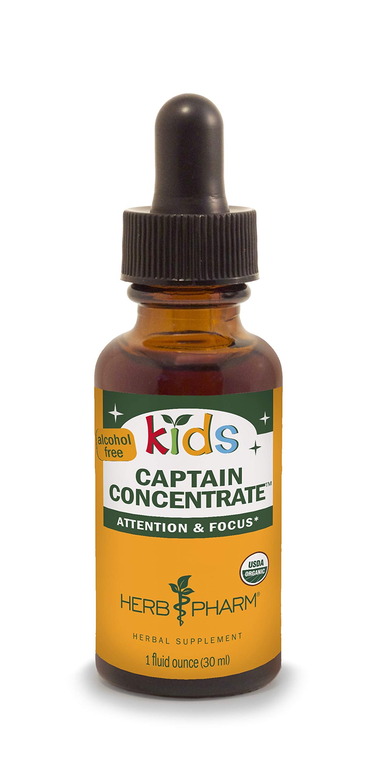 Herb Pharm Kids Certified-Organic Alcohol-Free Captain Concentrate Liquid Herbal Formula, 1 Fl Oz