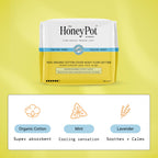 The Honey Pot Company - Herbal Sanitary Pads for Women - Heavy Flow w/Wings - Infused w/Essential Oils for Cooling Effect & Orga