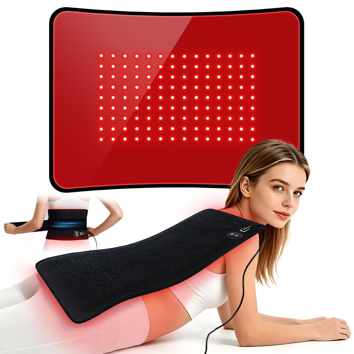 Red Light Therapy Mat for Body, 18*14 Red Light Therapy Pad with 140 LEDs and Controller, 660nm&850nm Near Infrared Light Ther
