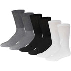 Big and Tall Diabetic Cotton Neuropathy Crew Socks, King Size Mens Athletic Crew Socks (13-16, Black/Gray/White) - 3 pairs