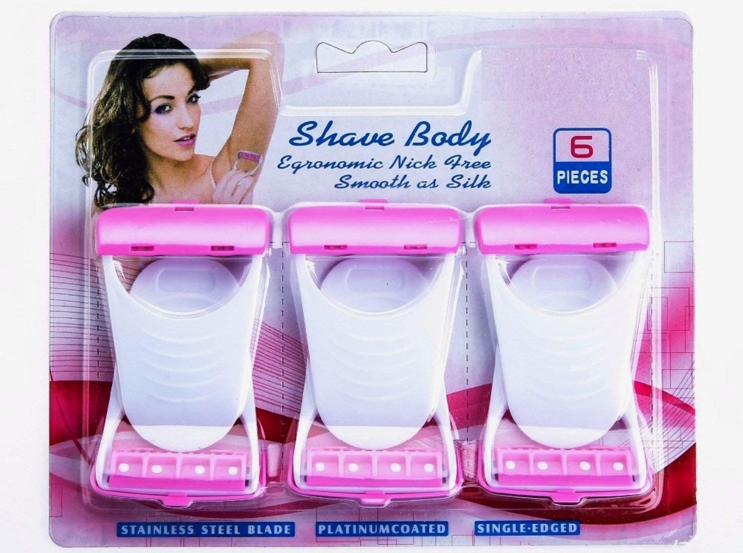 N M Z WomenS Razor Blade Hair Removal Disposable Blades 6 Pieces Safty Stainless Blade Wet Use Shaving Razor