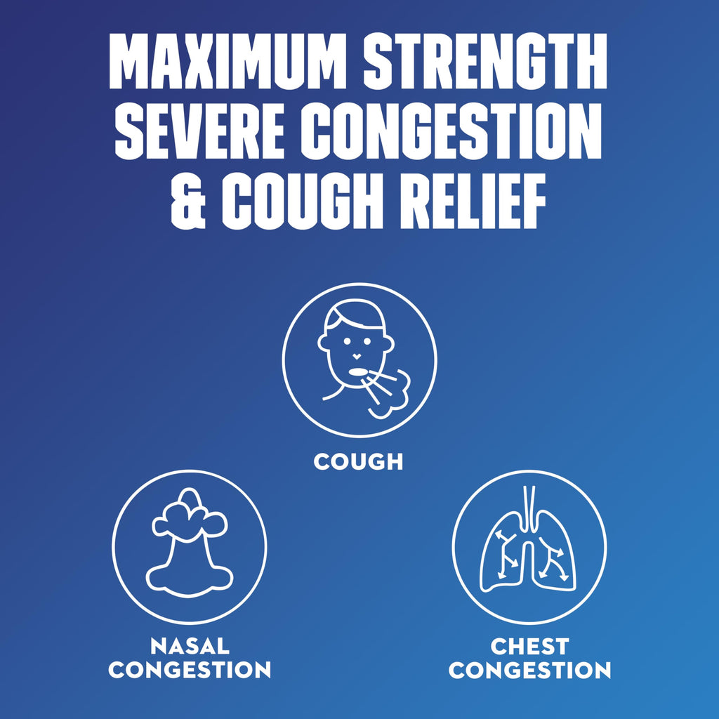 Mucinex Fast-Max Severe Congestion & Cough Medicine, Maximum Strength Symptom Relief, Over-The-Counter Medication, Cold Medicine