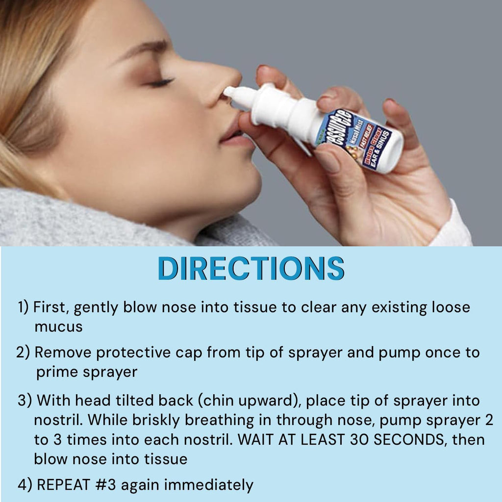 Pressureze Nasal Spray - All Natural Preservative-Free Sterile - Fast Relief Nasal Spray - for Sinus Allergies Congestion Blocke