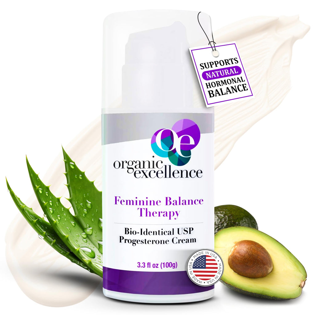Organic Excellence Organic Wild Yam Cream for Hormone Balance, Wild Yam Natural Bio-Identical Progesterone Cream for Women, for 