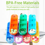 ABSOK Weekly Stackable Pill Organizer,4 Times A Day Pill Organizer Box Morning, Noon, Evening, and Bedtime,7 Stackable Compartme