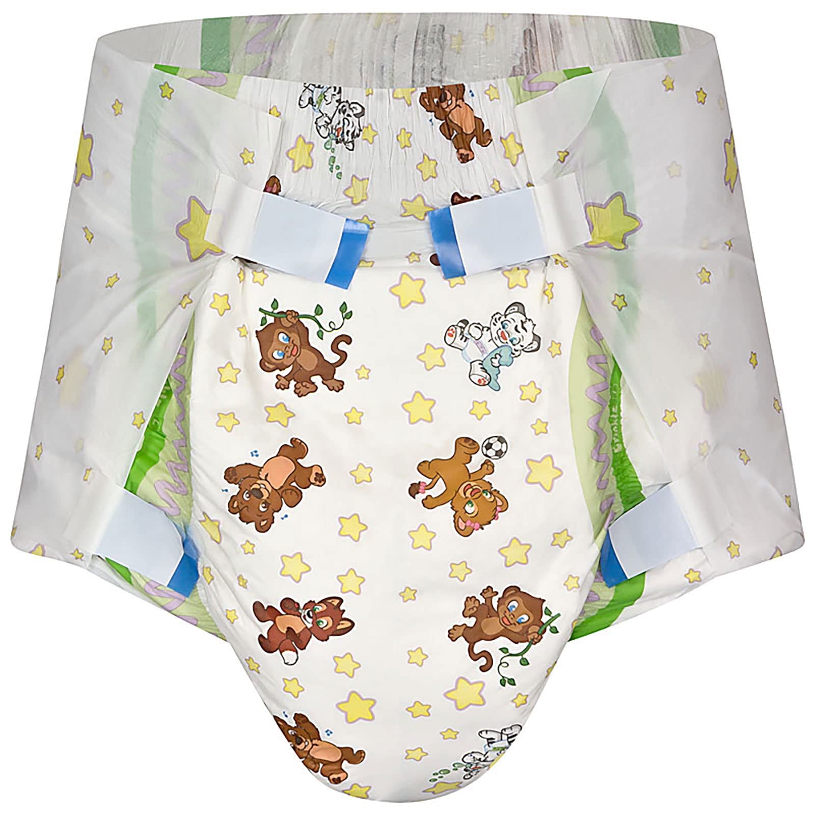 Crinklz Tab-Style Briefs Adult Printed Diapers, Large, Case/60 (4/15s)