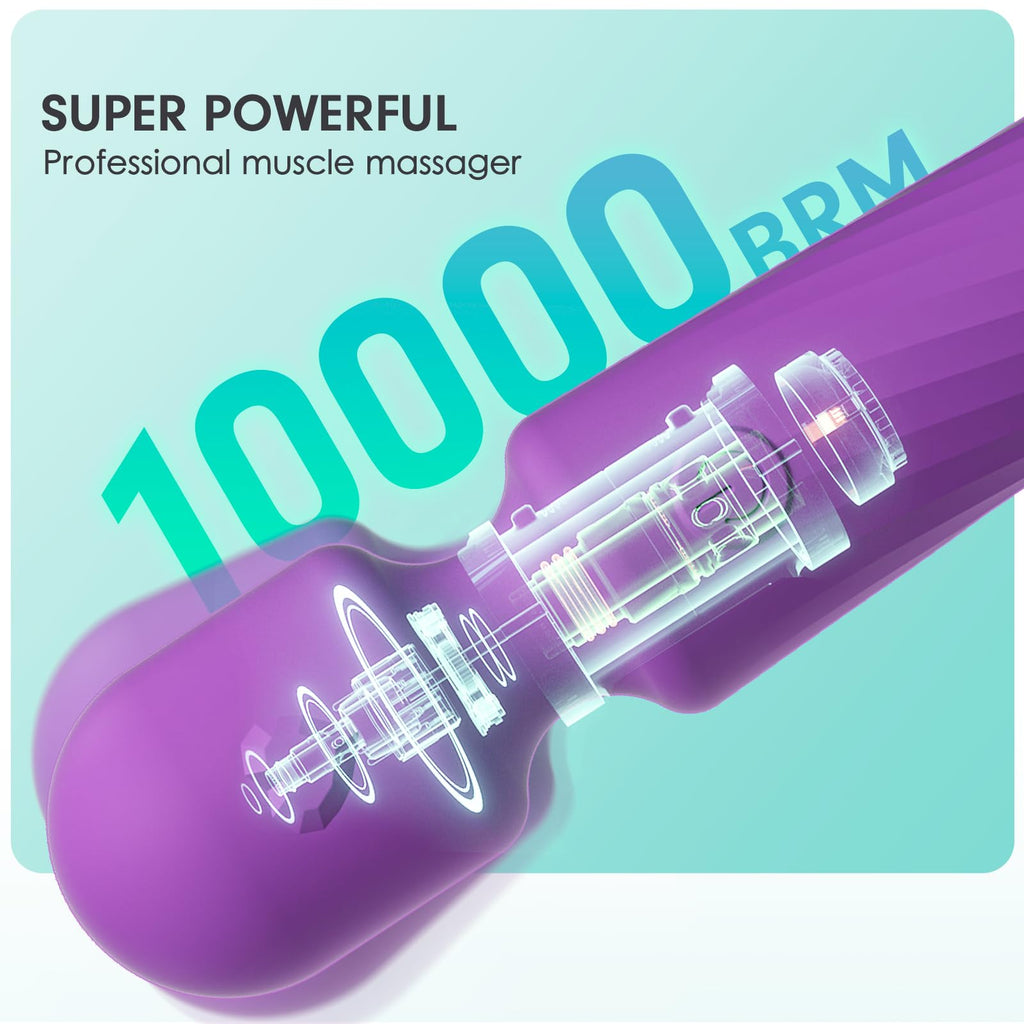 MANFLY Rechargeable Mini Massage Tool, Handheld Quiet Powerful Neck Muscle Massager, Purple