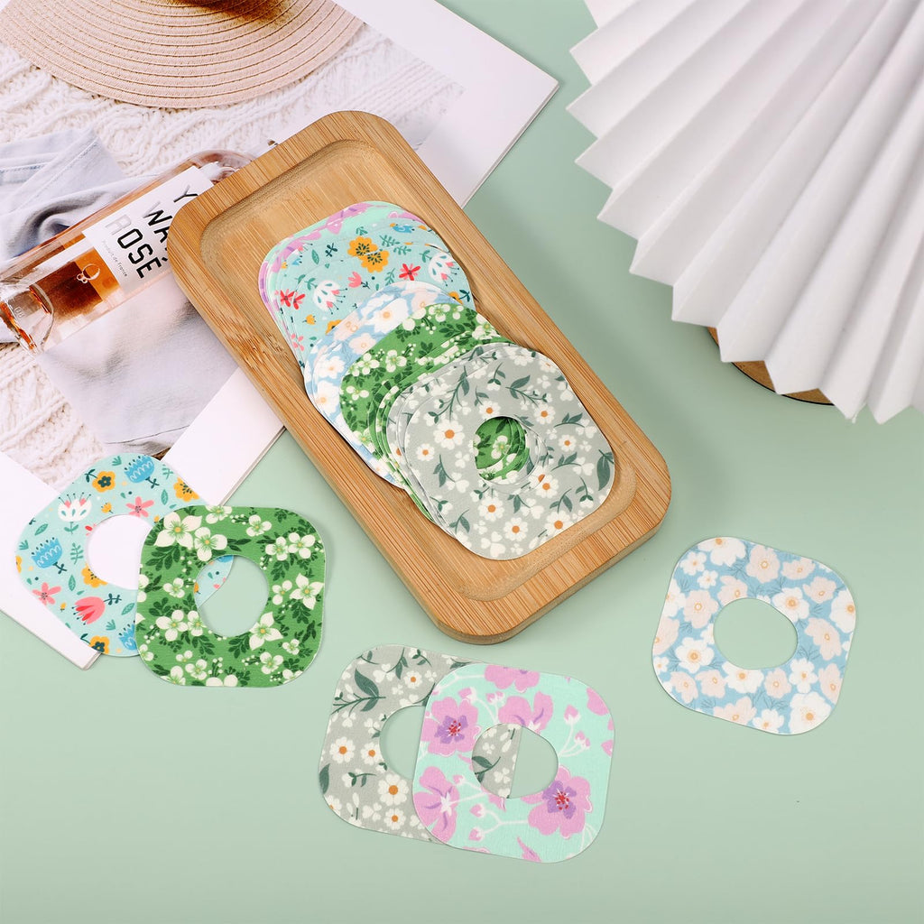 25pcs Adhesive Patches for Dexcom G7, Spring Flowers Print Glucose Overpatches CGM Sensor Cover Waterproof Breathable Monitor Ov